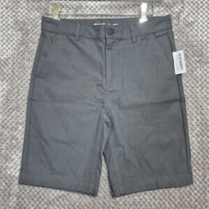 Old Navy Quick Dry Shorts Youth 14 Gray Khaki Tech Chino Adjustable Elastic NWT